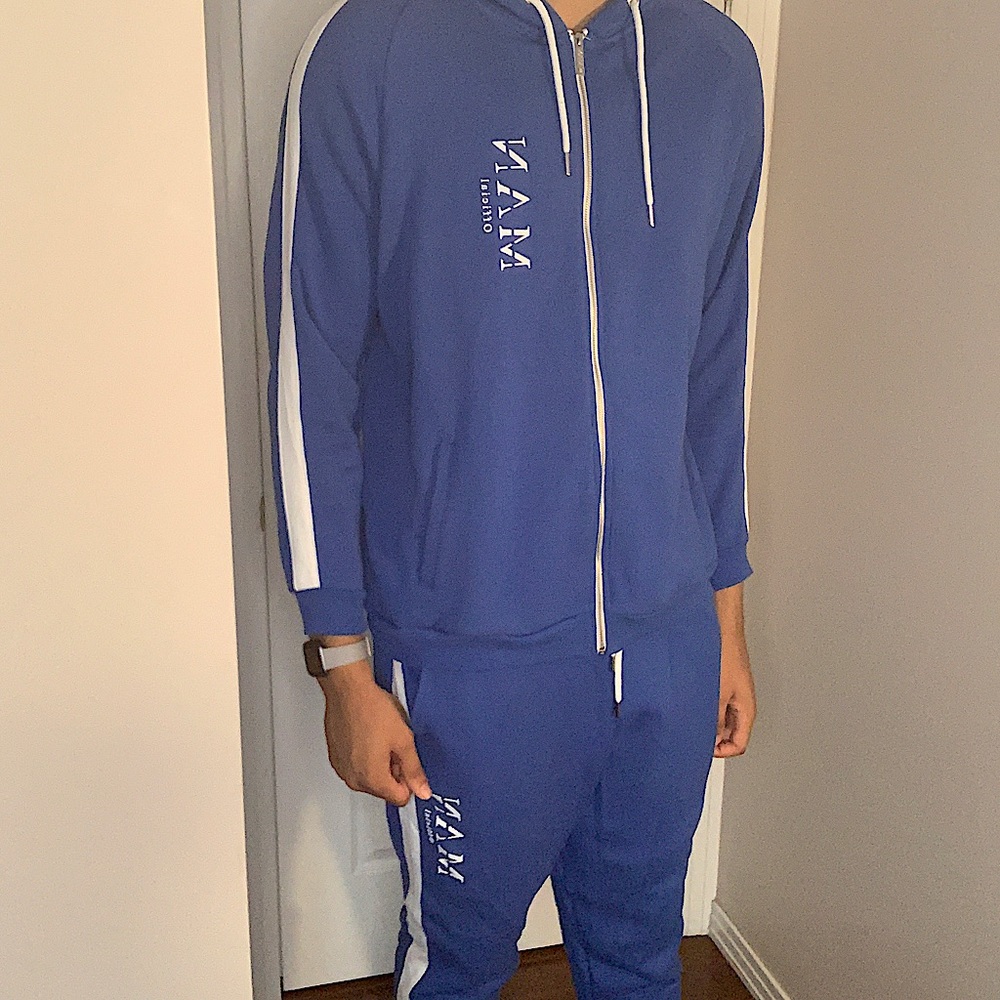 Boohoo Man Roman Side Panel Zip Hooded Tracksuit